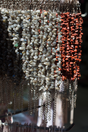 Piece of natural mineral gemstones  as a necklaceの写真素材