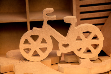 Small decorative bike  in the viewの写真素材