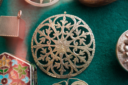 Example of art patterns applied on metalsの写真素材