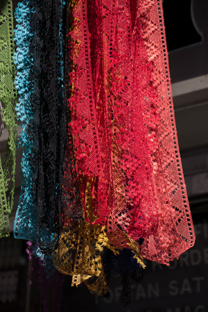 Turkish colorful needle work embroidery flowersの写真素材