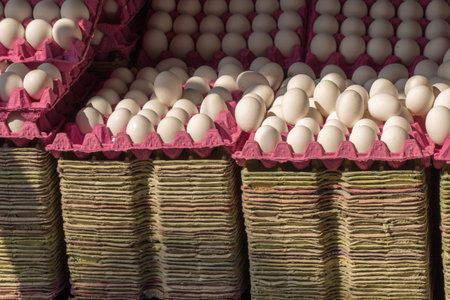 Fresh farm eggs at the market place