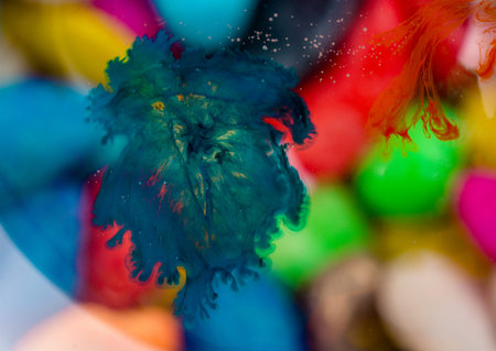 Little colorful stones as a  under a lens