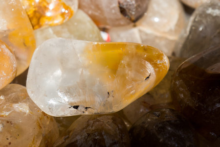 Set of natural mineral gemstones of a certain type