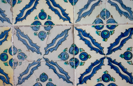 Ottoman ancient Handmade Turkish Tiles with floral patterns