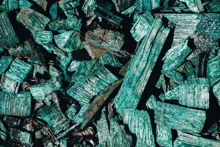 Colorful Wooden chips or scraps or bark as textured backgroundの写真素材