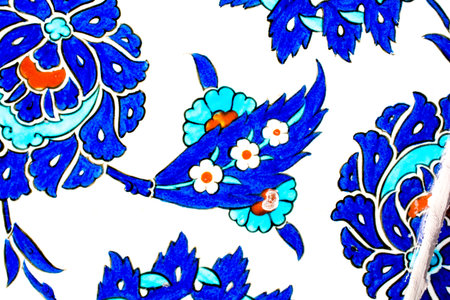 Ottoman ancient Handmade Turkish Tiles with floral patterns