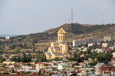 Beautiful panoramic view of Tbilisi in Georgiaの写真素材