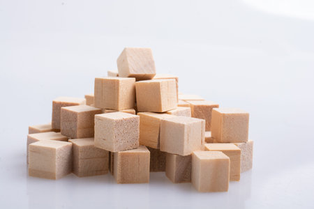 Wooden toy cubes as  educational and business concept objects