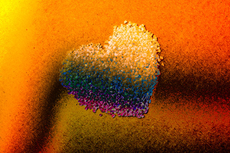 Love icon and Valentine's day wording on torn paperの写真素材