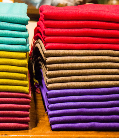 Examples of colorful fabric of various color and typeの写真素材