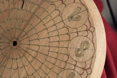 Floral art pattern example on wood of the Ottoman time