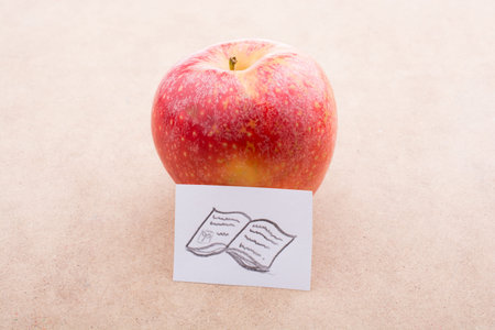 Back to school theme with a red apple