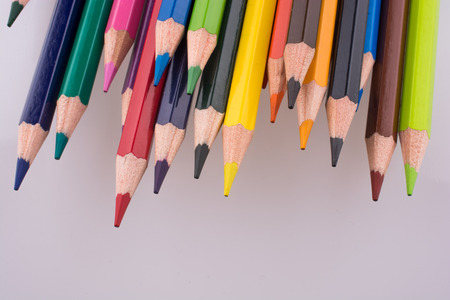 Color pencils on a white backgroundの写真素材