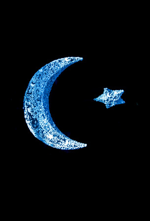 Metal islamic crescent moon iconの写真素材