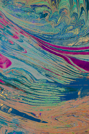 Traditional Ottoman Turkish abstract marbling art patterns as backgroundの写真素材