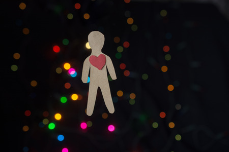 Valentine's day wording on torn paper as Love conceptの写真素材