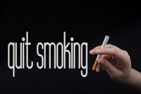 wording QUIT as,  say no smoking conceptの写真素材