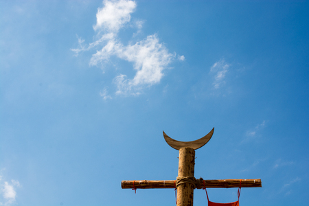 Metal islamic crescent moon iconの写真素材