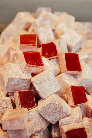 Load of traditional turkish delight lokum candyの写真素材