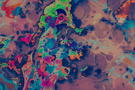 Traditional Ottoman Turkish abstract marbling art patterns as backgroundの写真素材