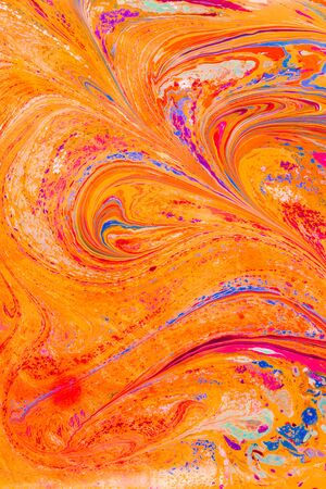 Traditional Ottoman Turkish abstract marbling art patterns as backgroundの写真素材