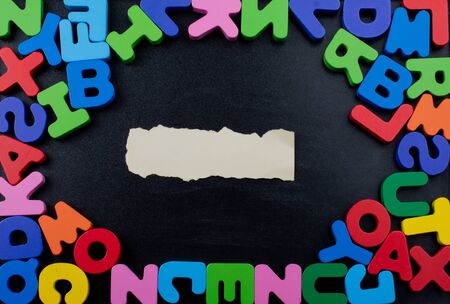 Colorful Letters of Alphabet made of woodの写真素材