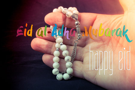 Set of some praying beads of various colors in hand