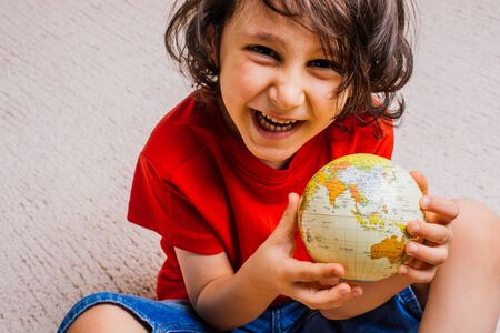 Earth globe in hands as Environment and save planet  conceptの写真素材