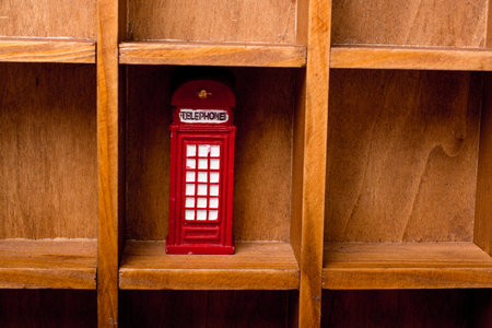 Classical British style Red phone booth of London