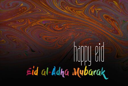 Muslim holiday festival of sacrifice, Happy Eid al-Adha mubarak wordingの写真素材