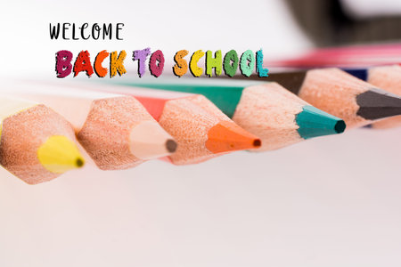 Back to school wording as education, teaching and learning concept