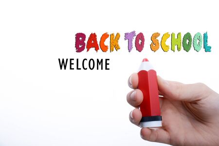 Back to school wording as education, teaching and learning conceptの写真素材