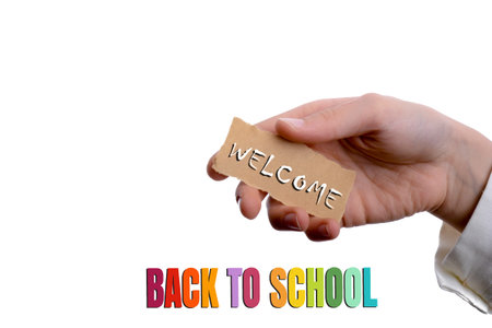 Back to school wording as education, teaching and learning concept