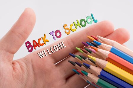 Back to school wording as education, teaching and learning conceptの写真素材