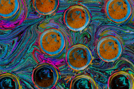 Traditional Ottoman Turkish abstract marbling art patterns