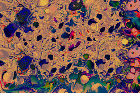 Traditional Ottoman Turkish abstract marbling art patterns