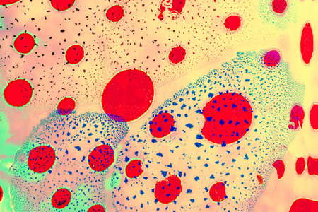 Oil bubbles inside water base form patterns