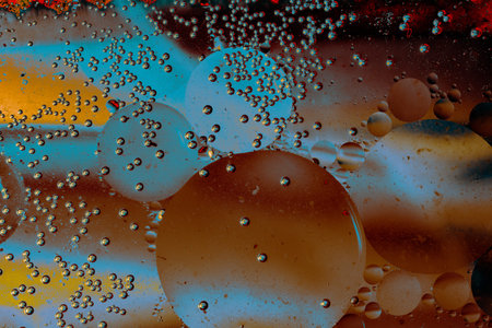Oil bubbles inside water base form patterns