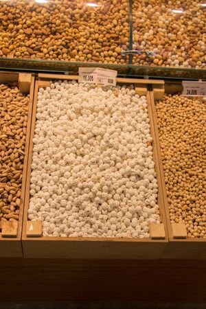 A pile of Turkish style sugar-coated chickpeas on saleの写真素材