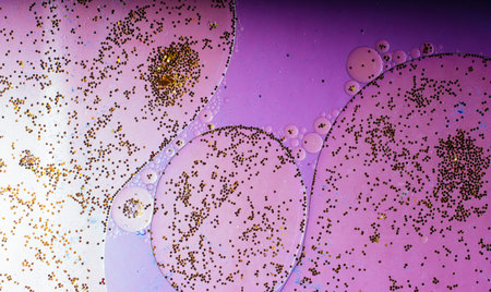 Oil bubbles inside water base form patterns