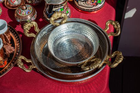 Metal pan as a cookware object in viewの写真素材