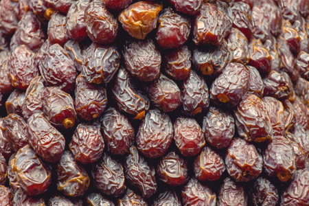 Delicious and sweet dried dates fruit background