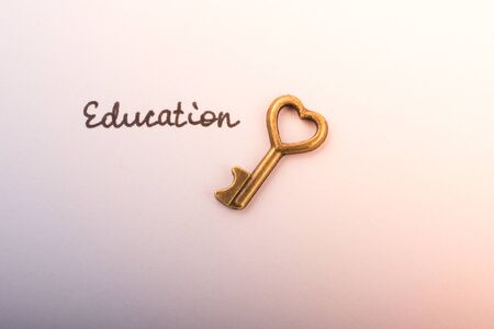 Education wording beside a retro style key  as education concptの写真素材