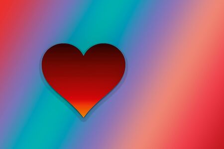 Valentine's Day colorful Background with red Heart Shape as Love conceptの写真素材