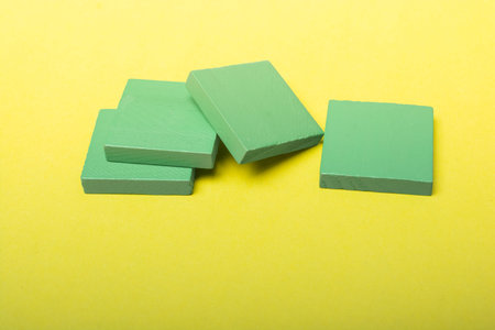 Colorful Domino Blocks placed on a white background