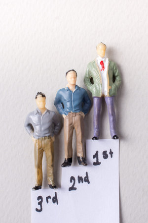 Tiny figurine of man miniature model in view