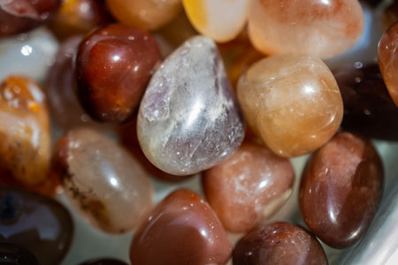Tumbled scitrine gem stone as  mineral rock geode