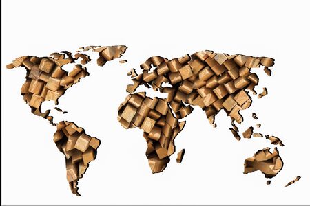 Roughly sketched out world map as global business conceptsの写真素材