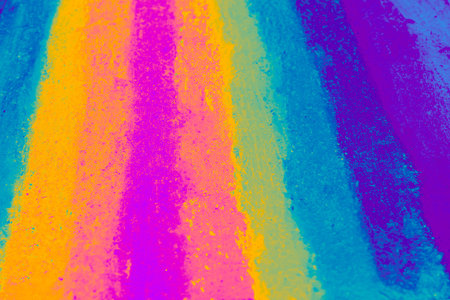 rainbow colors are painted as stripesの写真素材