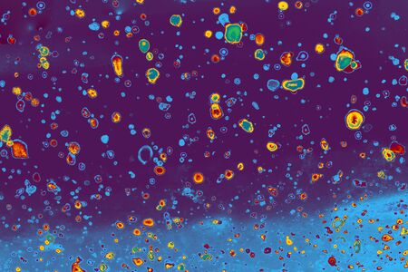 Traditional Ottoman Turkish marbling art patterns as abstract colorful backgroundの写真素材